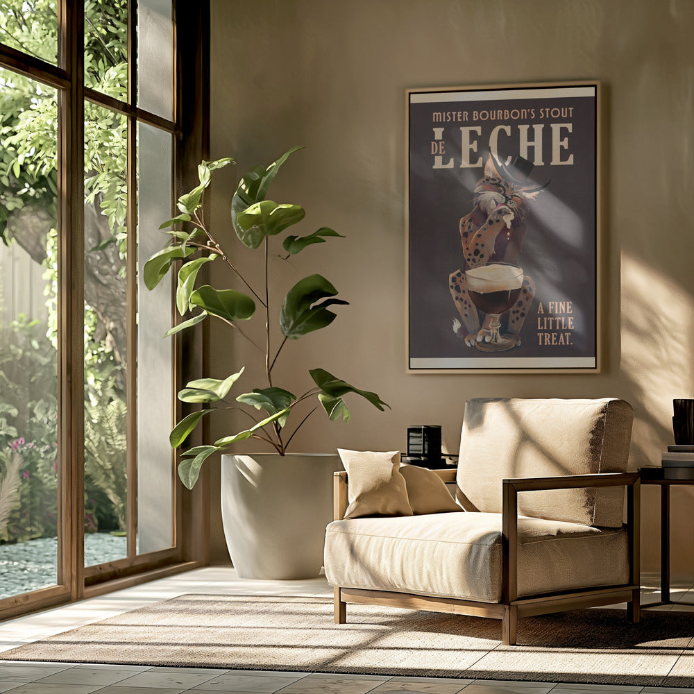 Bourbon De Leche Guinness Stil Katze Kunst | Poster