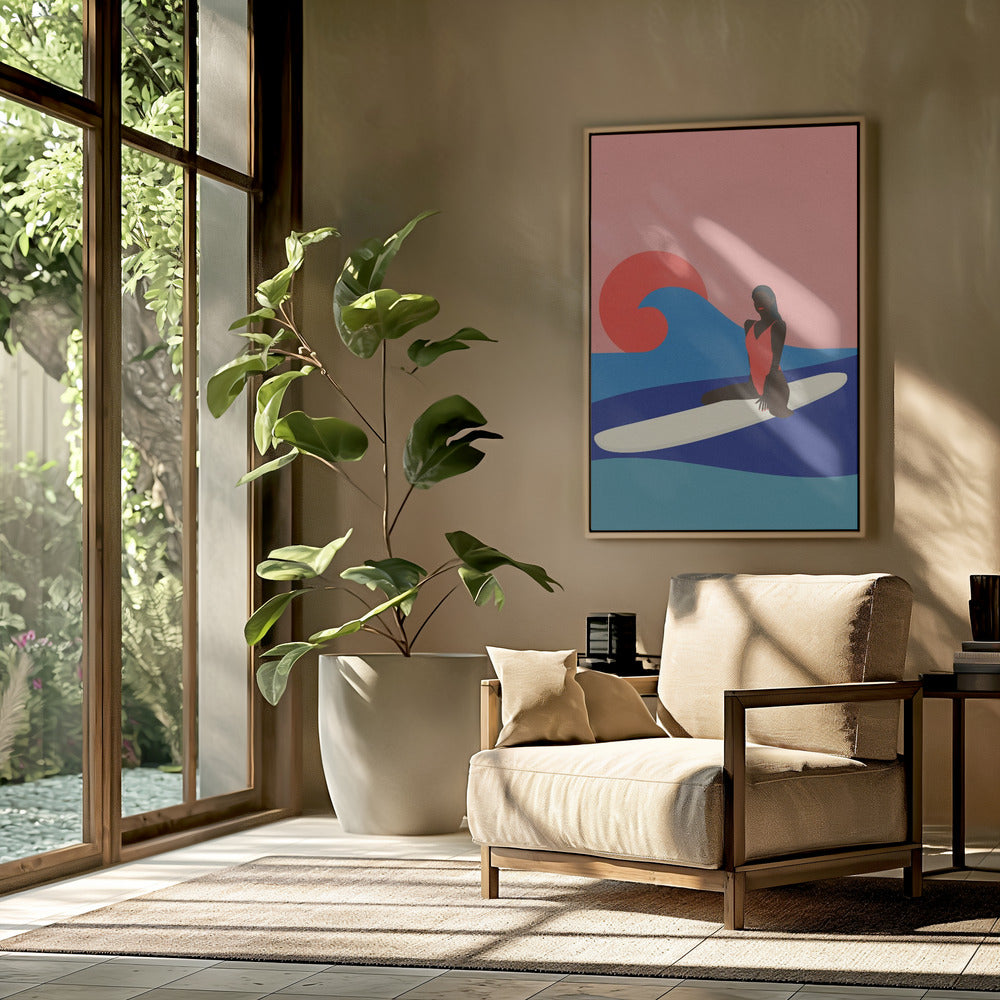 Girl On a Surfboard | Poster