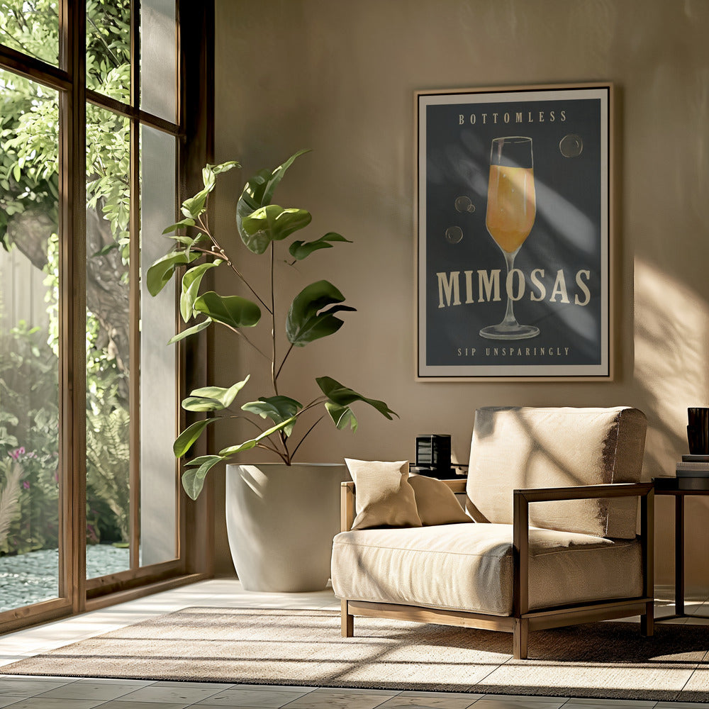 Bodenlose Mimosen Art Deco Cocktail Bar Kunst | Poster