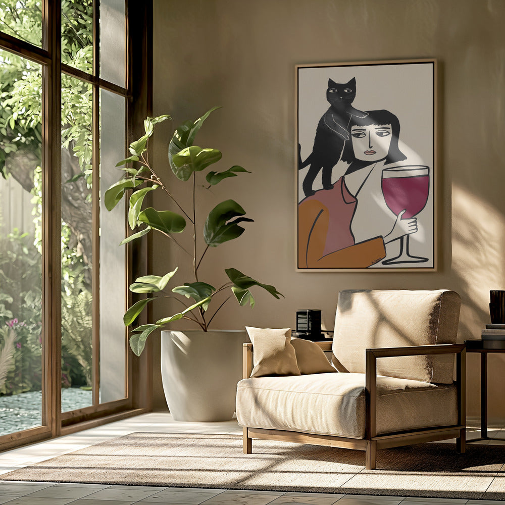 Wein- und Katzenliebhaber | Poster