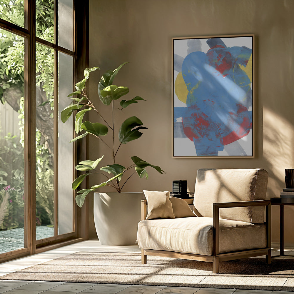 Abstract Blue Red Yellow Shapes 2 | Poster