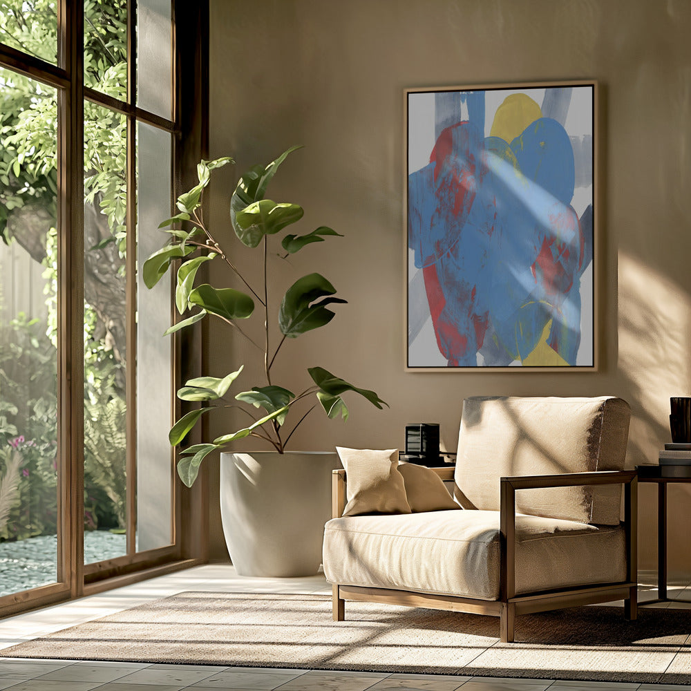 Abstract Blue Red Yellow Shapes 3 | Poster