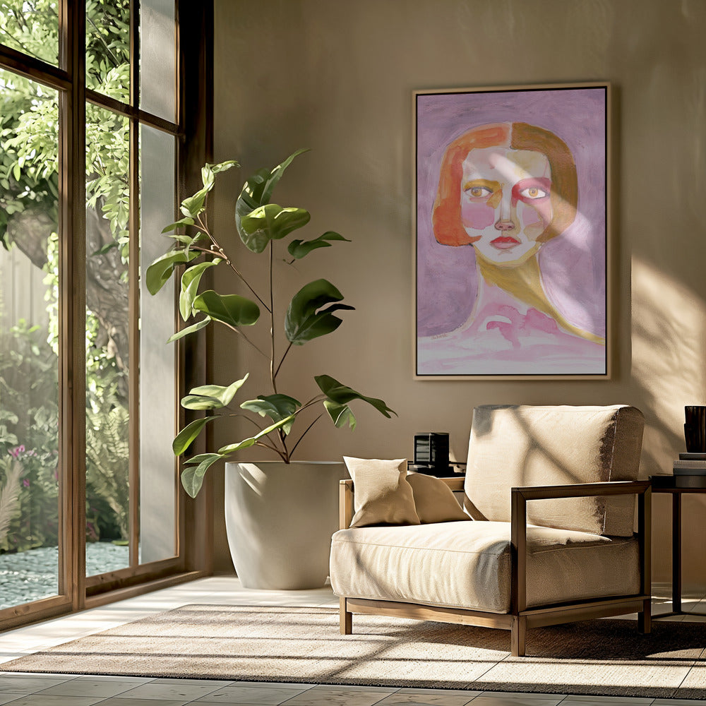 Lady with Bob haircut Mauve Lilac | Poster