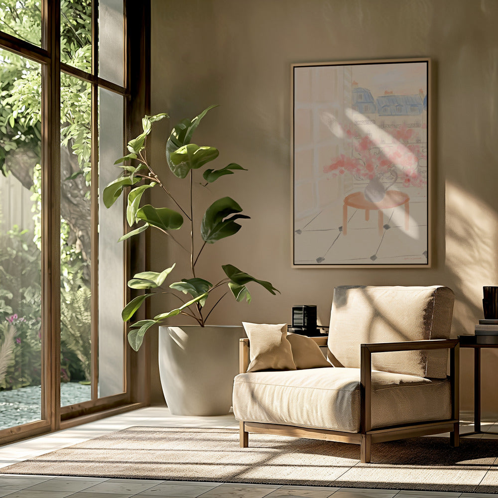 Kirschblüten in einer Pariser Wohnung | Poster