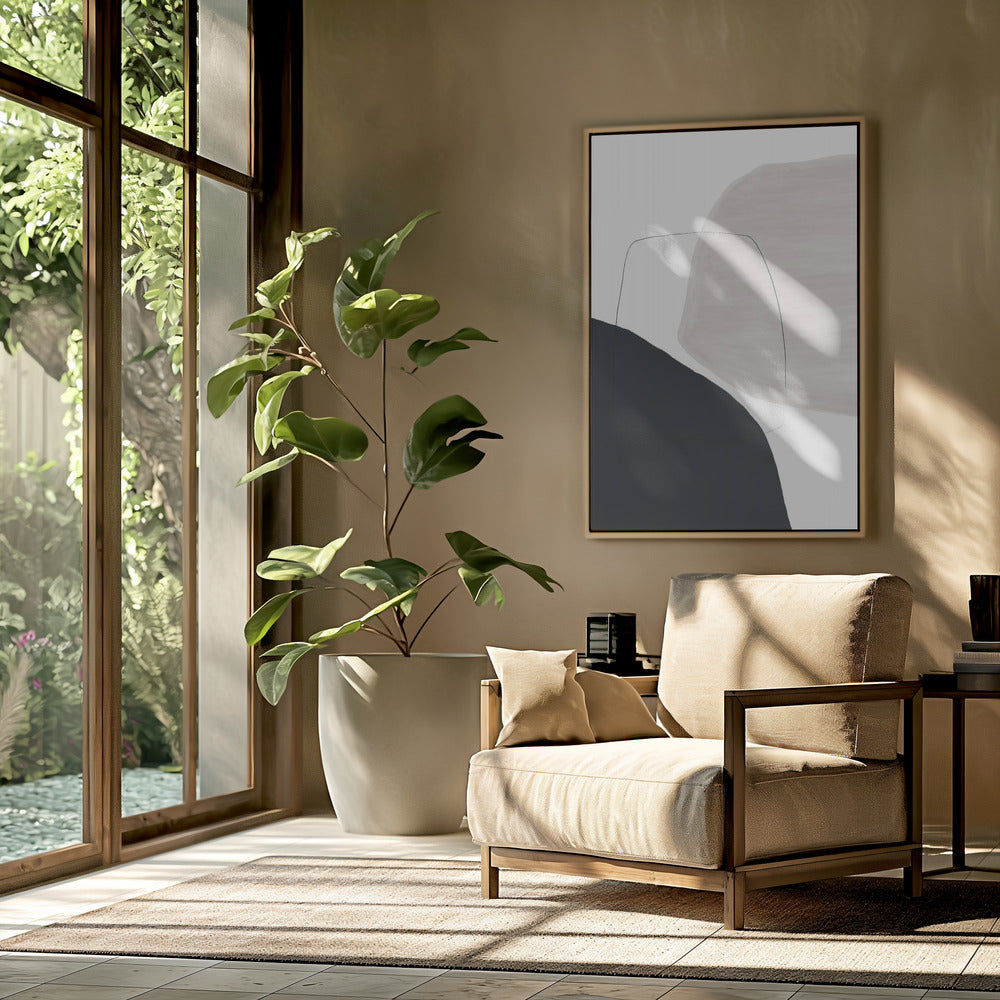 Abstract Artwork With Soft Beige And Brown Tones | Poster