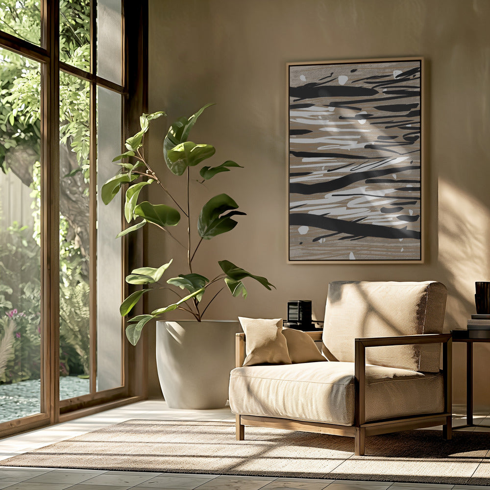 Black And White Brushstrokes | Poster