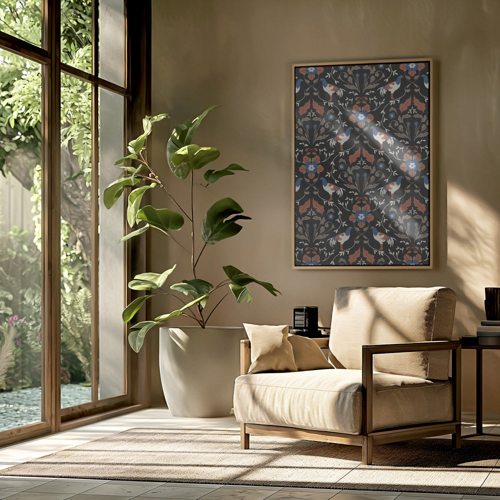 Hähne Beige Muster | Poster