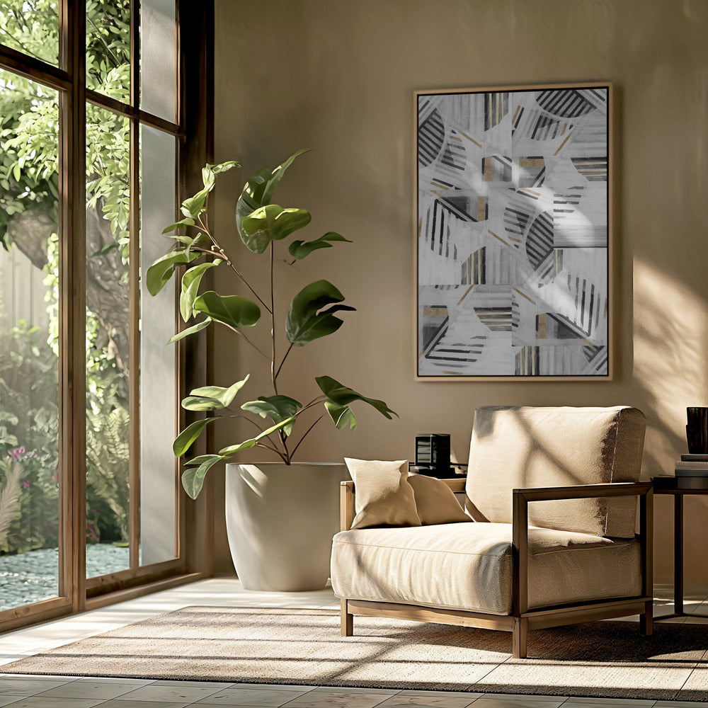 Abstract Back White Gold1 | Poster