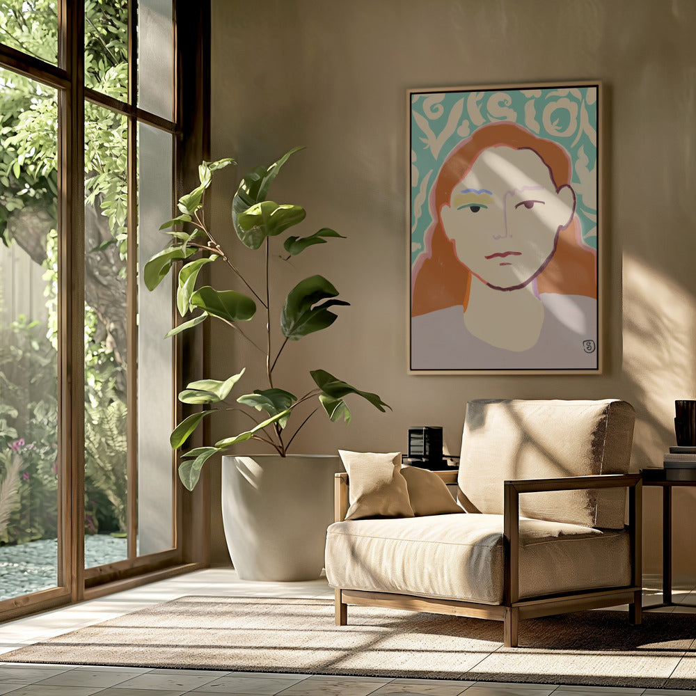 Stylized Face With Earthy Tones | Poster