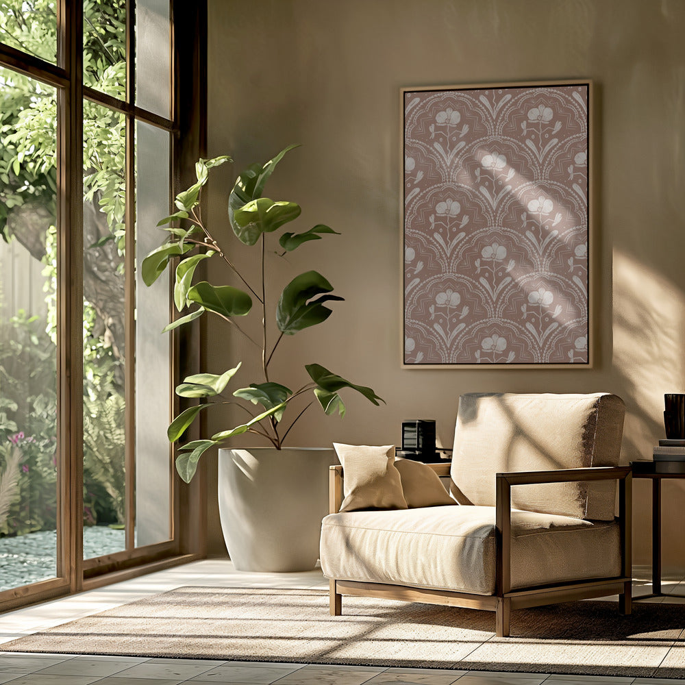 Boho Orchideenfliesenmuster | Poster
