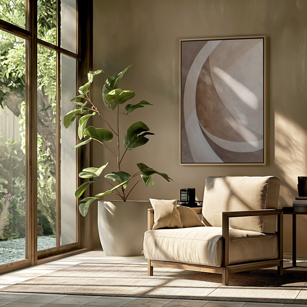 Abstract Art Beige Brown Geo Abstract | Poster