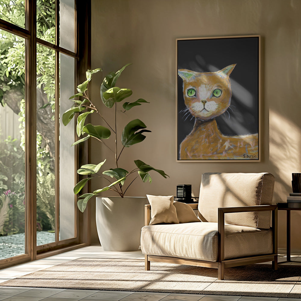 Die braune Großaugenkatze | Poster