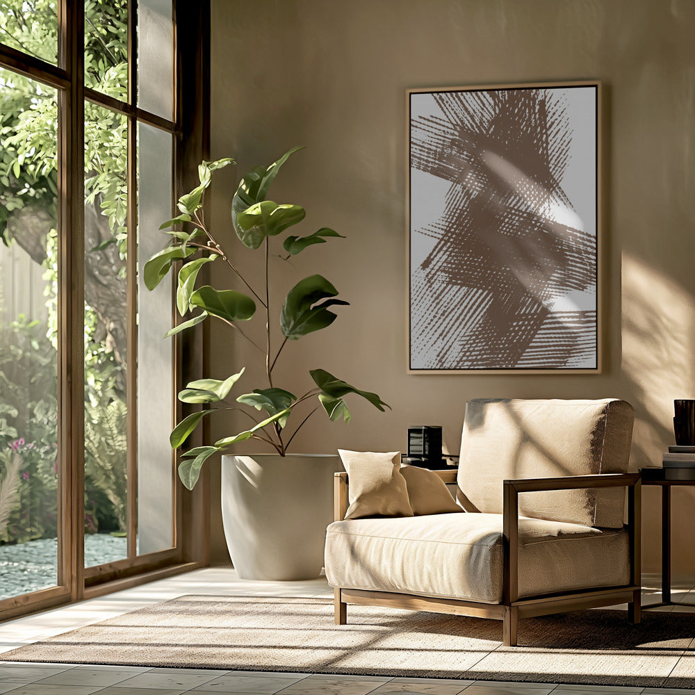 Abstract Brown Intersecting Lines | Poster