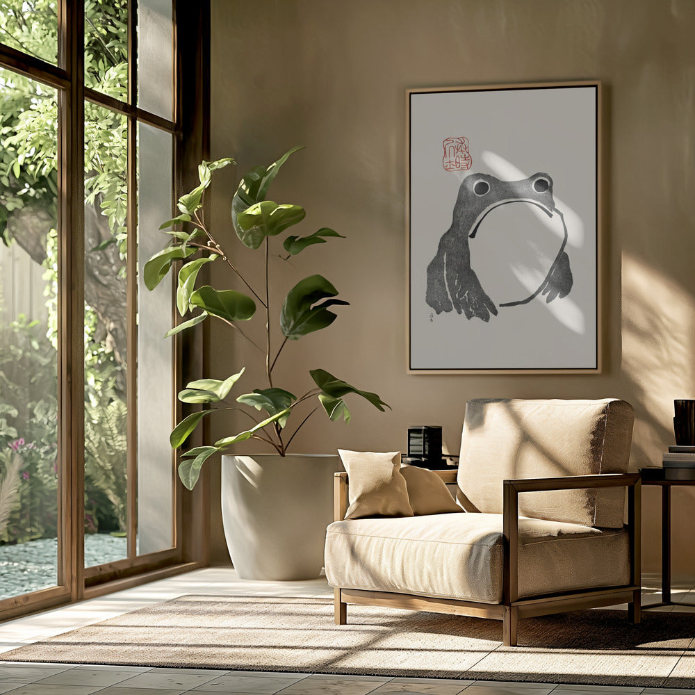 Grumpy Frog I Schwarz | Poster
