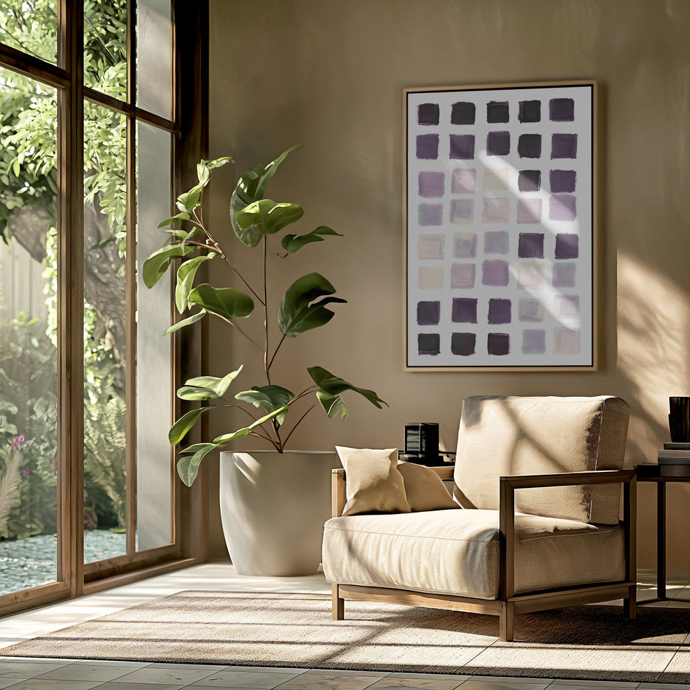 Lila kariertes Quadrat Poster