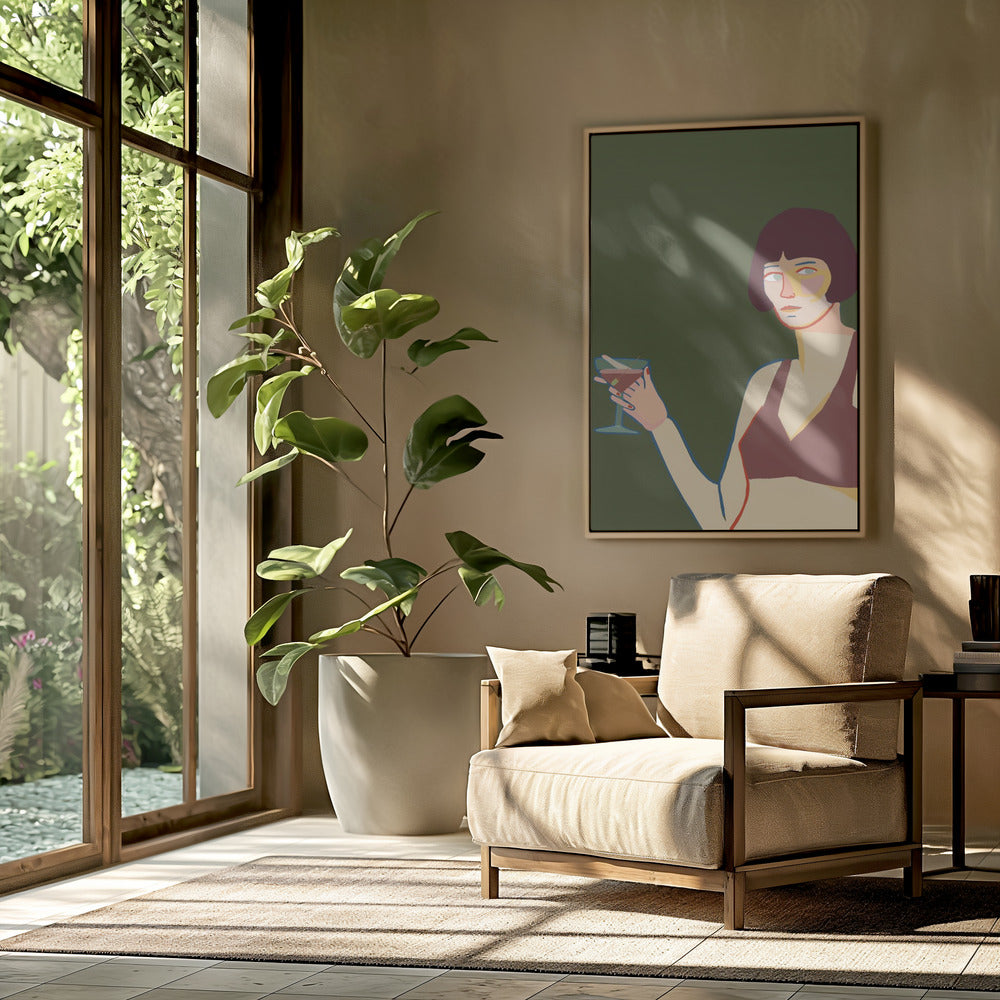 Dame mit Cocktail Martini | Poster