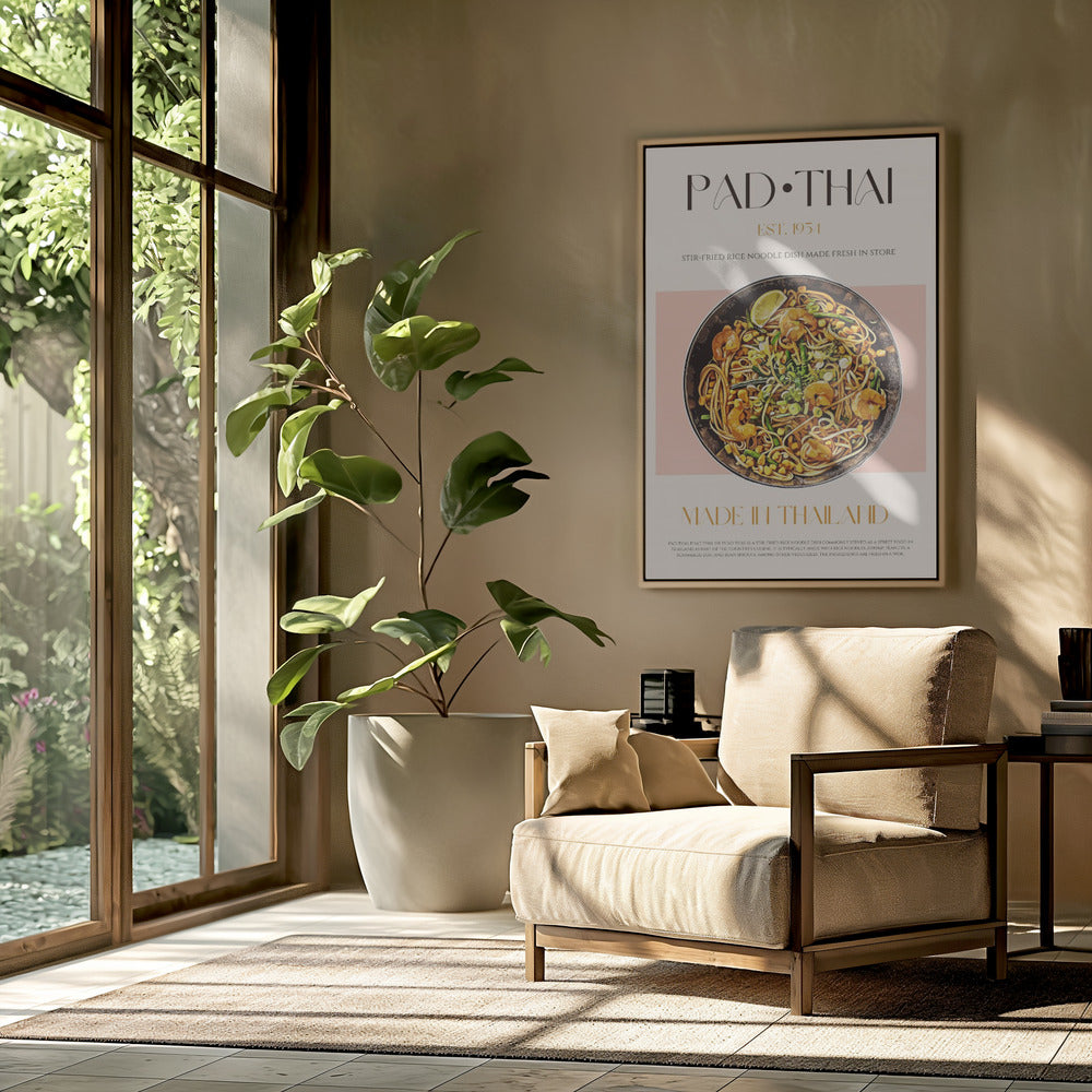 Elegante Illustration von Pad Thai | Poster