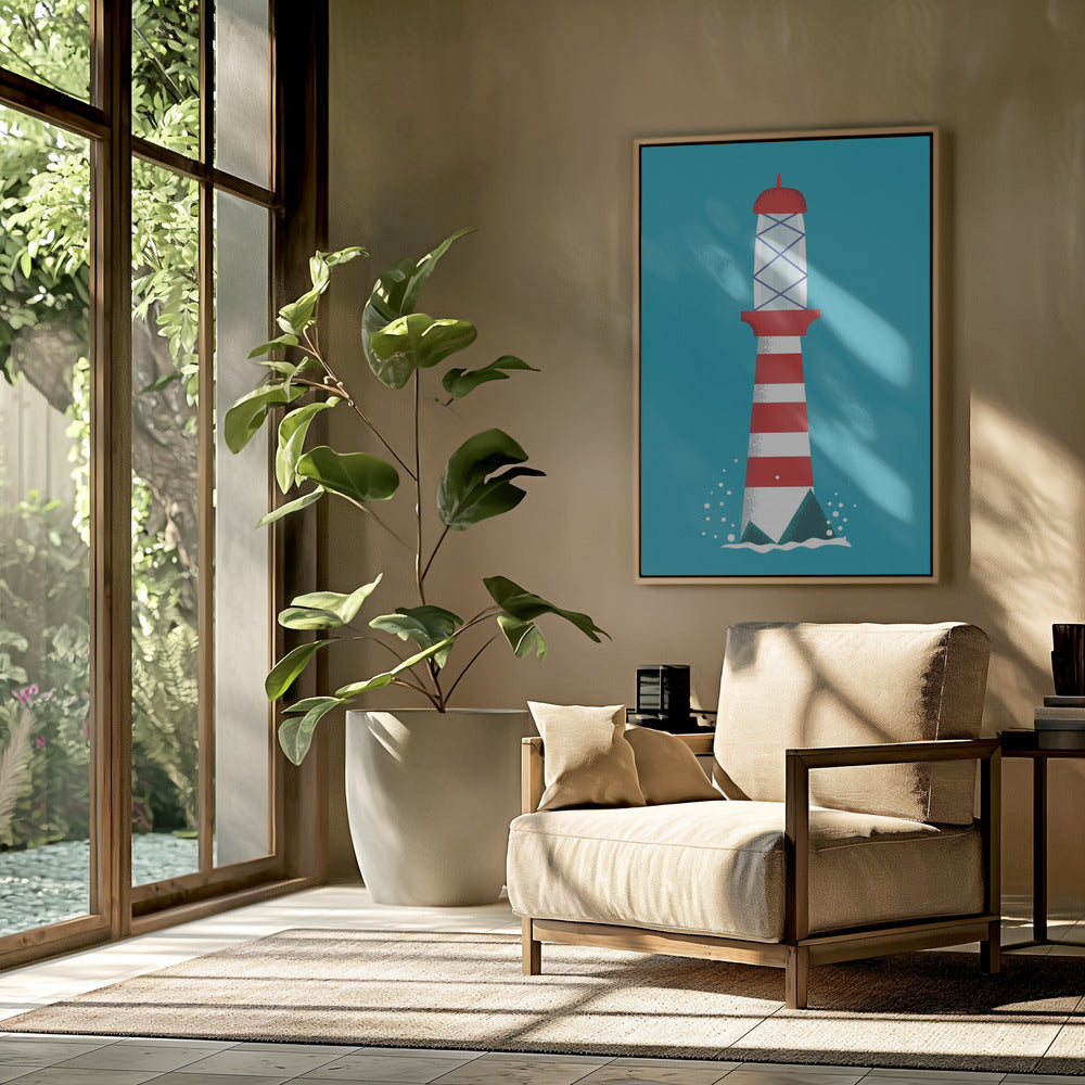 Striped Lighthouse | Poster