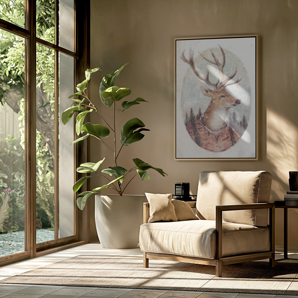 Deer In A Rustic Outfit | Poster