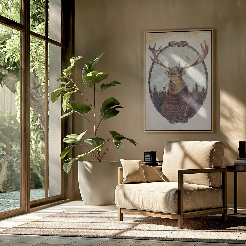 Deer Dressed In Cozy Attire | Poster