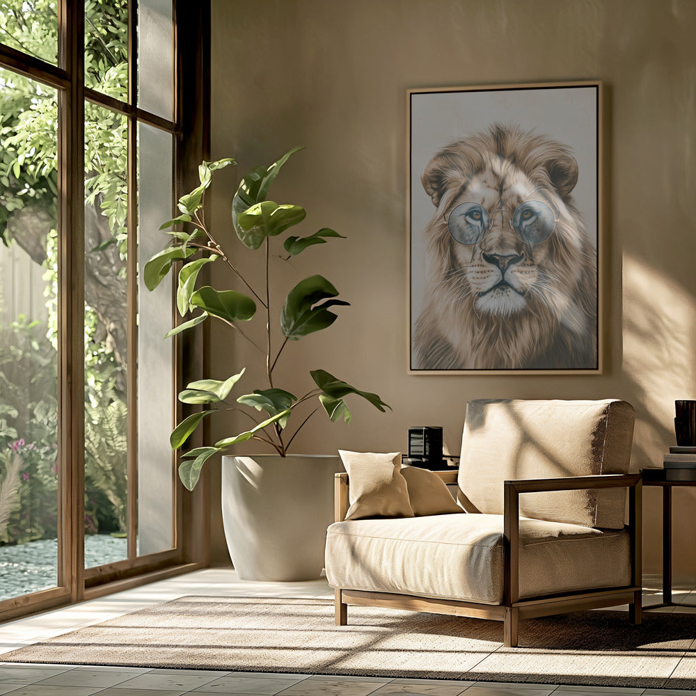 Lion in Glasses | Poster