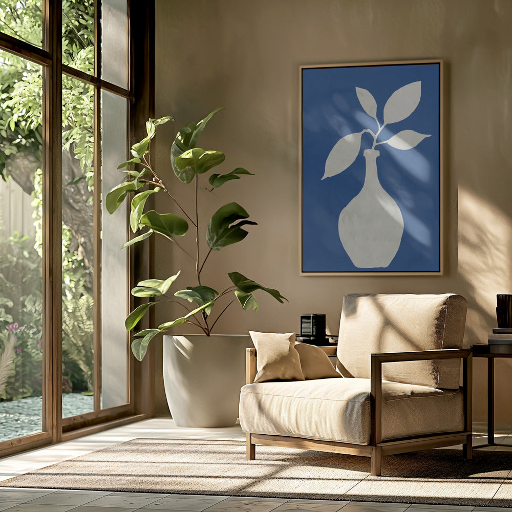Weiße Vase Silhouette | Poster