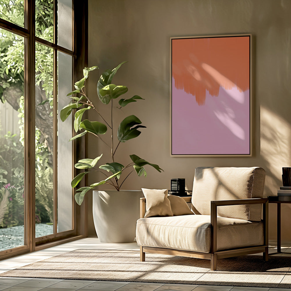 Orange über Blüte | Poster
