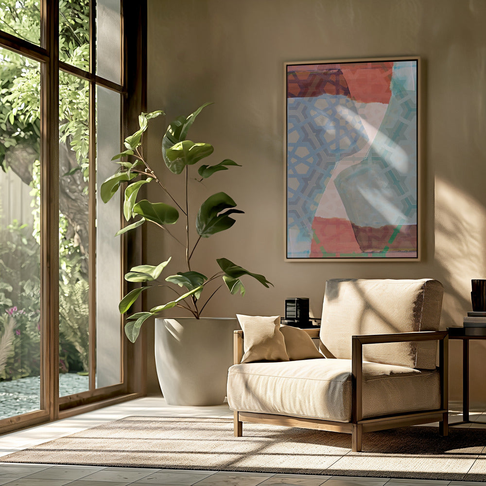 Overlapping Geometric Patterns in Soft Hues | Poster