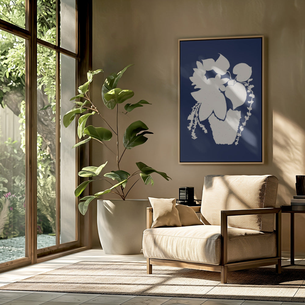 Florale Silhouette einer Pflanze | Poster