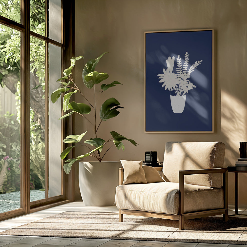 Sepia Blumensilhouette | Poster