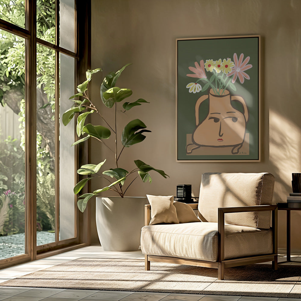 Lady vase with flowers | Poster