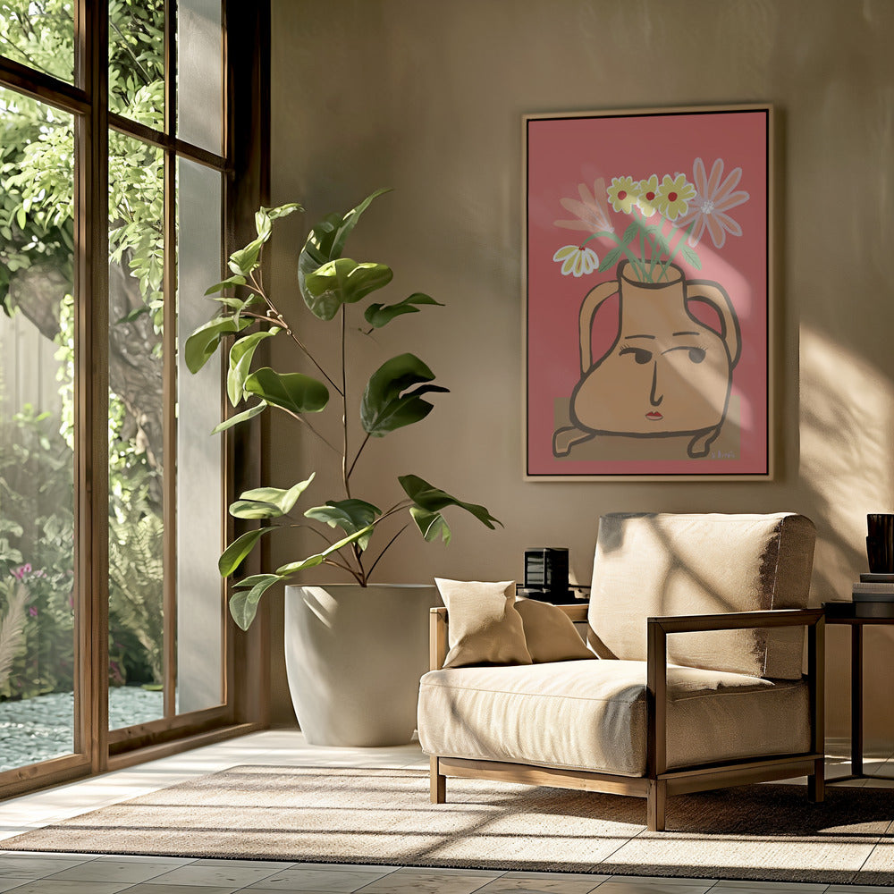 Lady vase with flowers | Poster