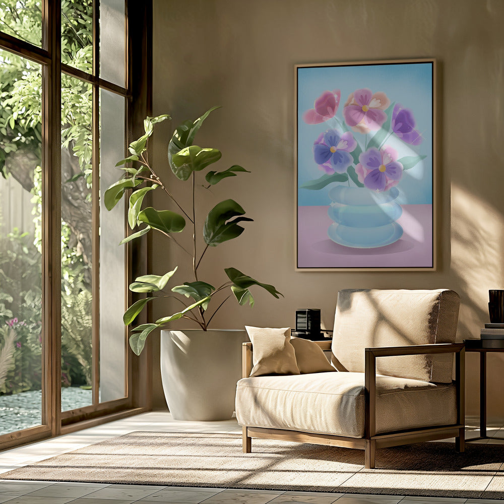 Petals in Blue Vase | Poster