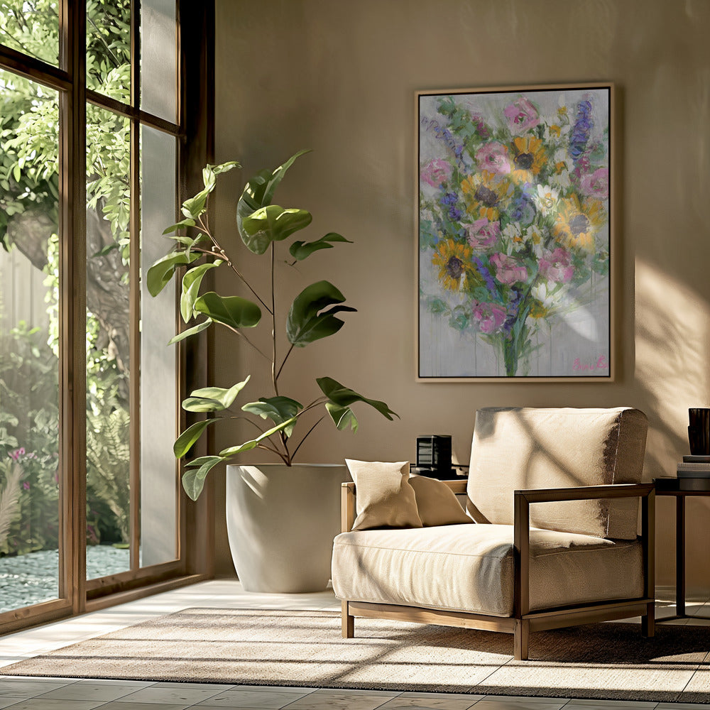 Lebendiger Sonnenblumenstrauß | Poster