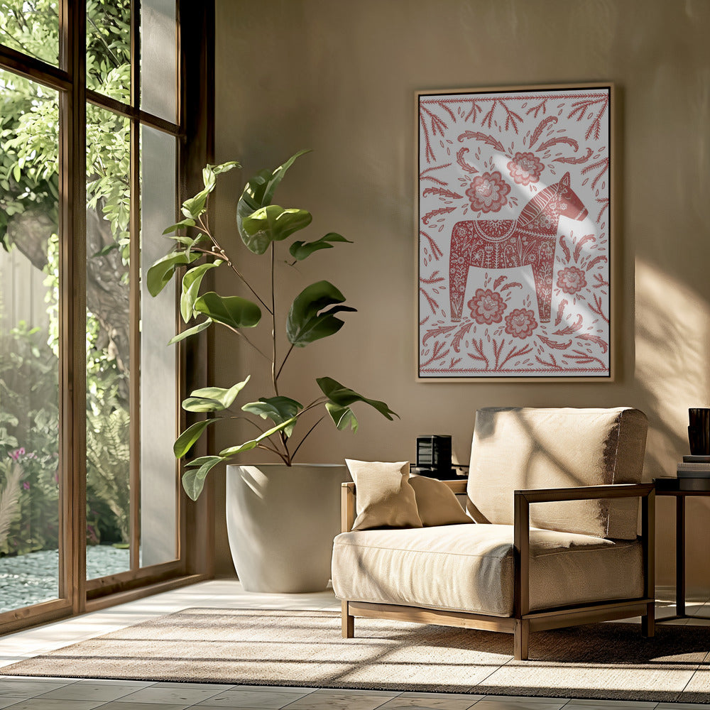 Swedish Dala Horse Red And White | Poster