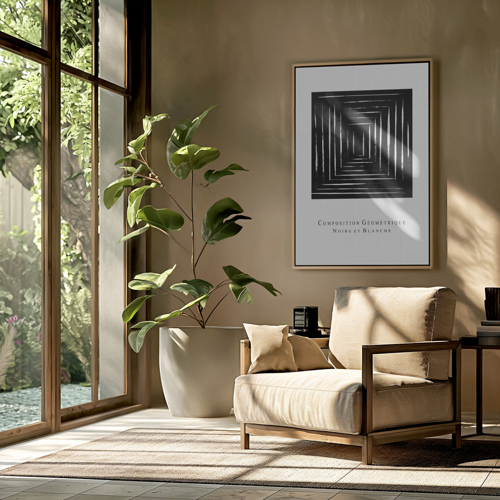 Komposition Géométrique Noire et Blanche | Poster