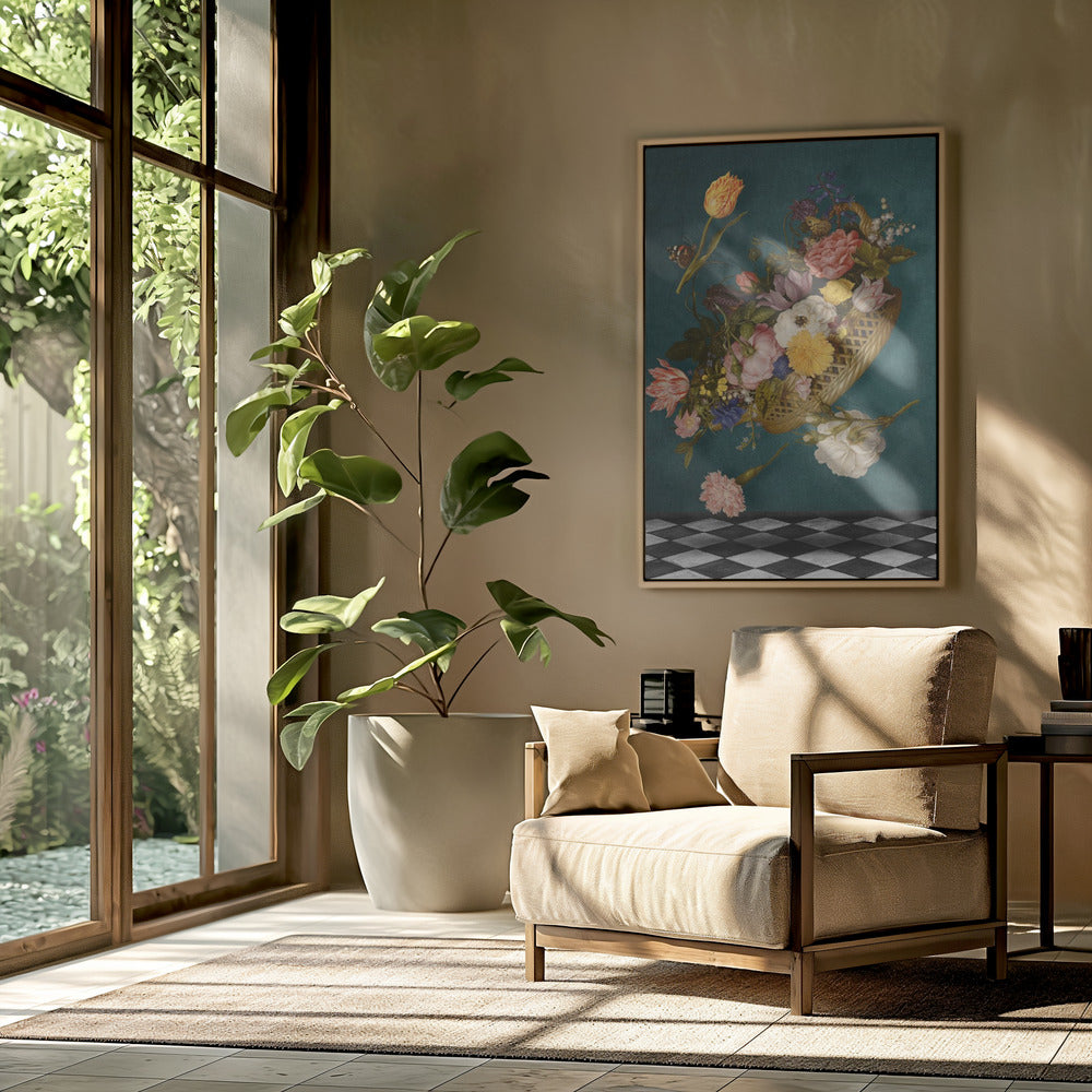 Schwimmender Blumenkorb | Poster