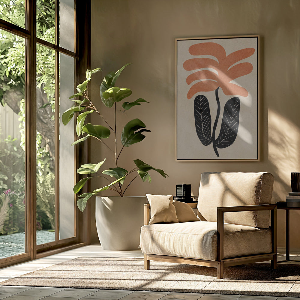 Orangefarbene Blumenblume | Poster