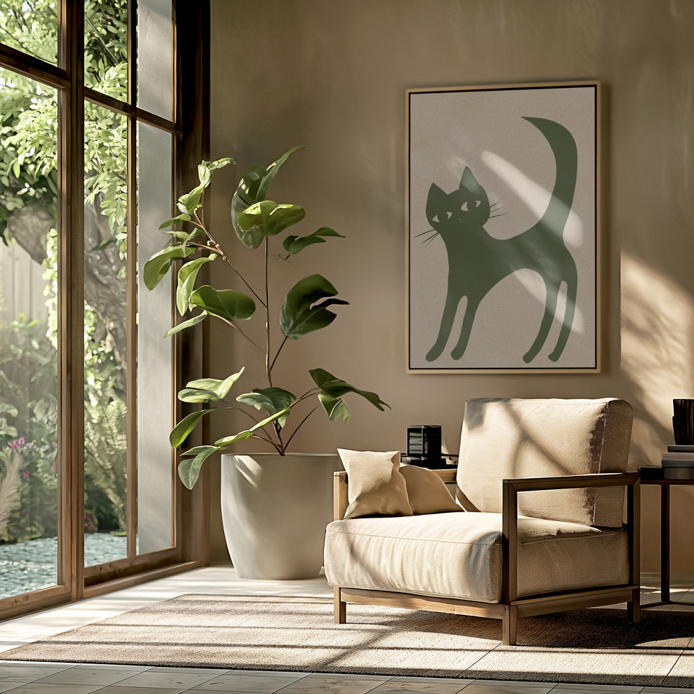 Green cat | Poster
