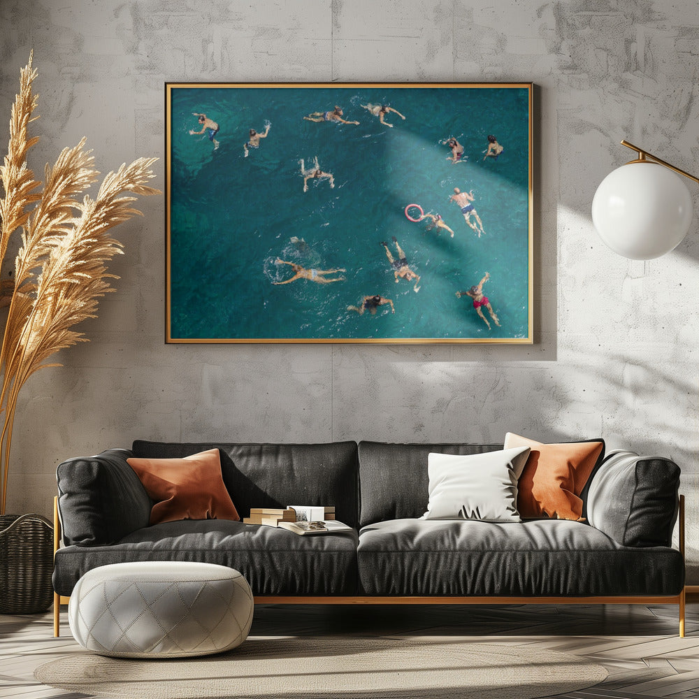 Schwimmen im blauen Wasser | Leinwand