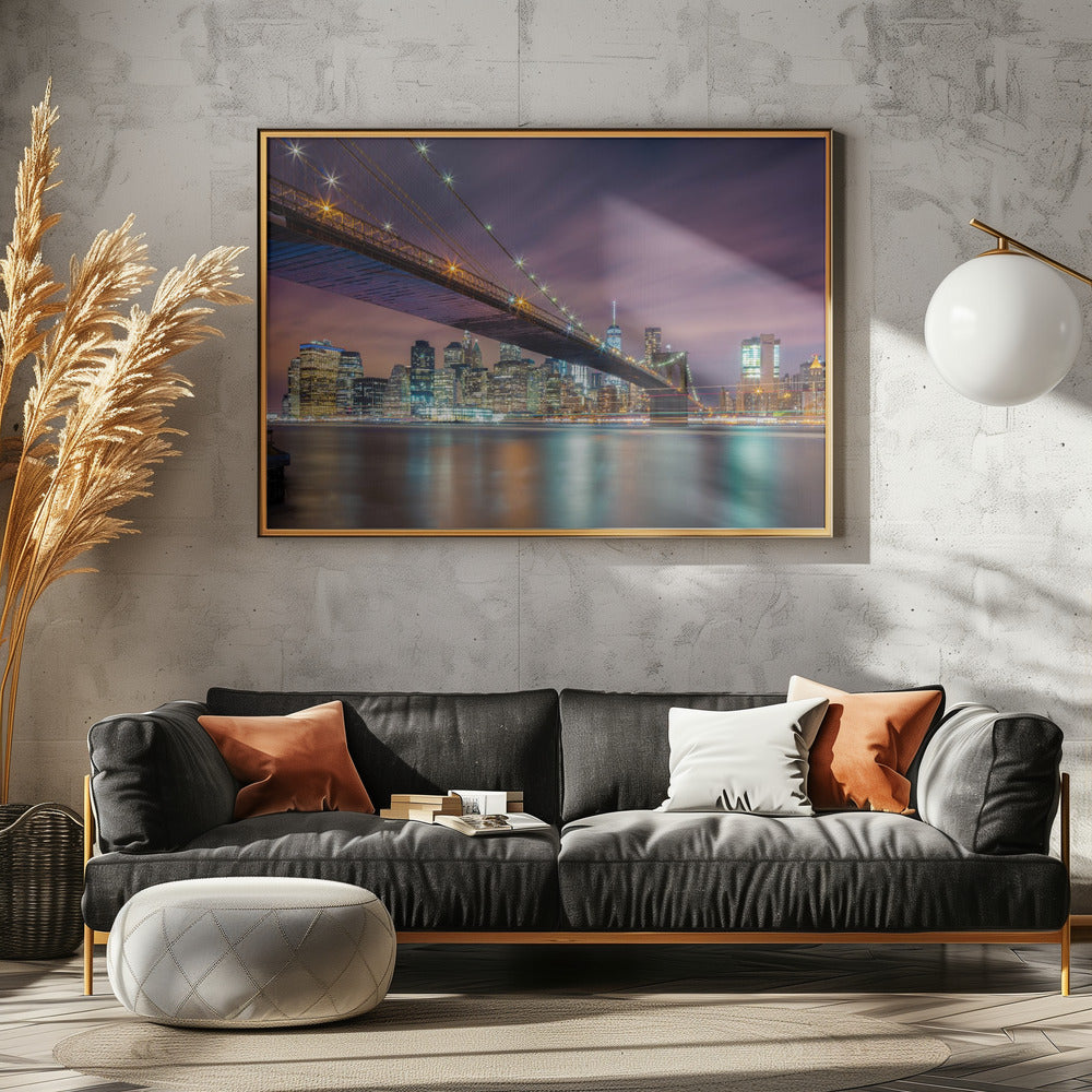 Brooklyn Bridge bei Nacht | Leinwand