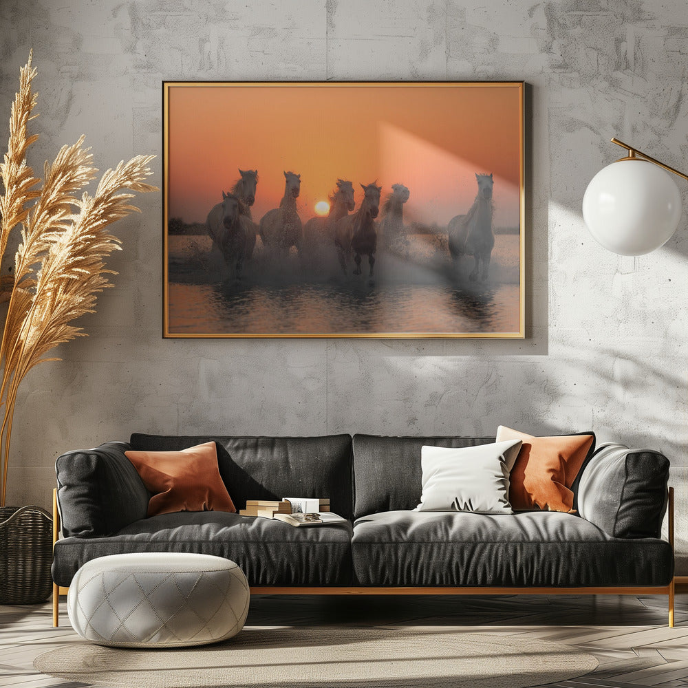 Sonnenuntergang in der Camargue | Poster