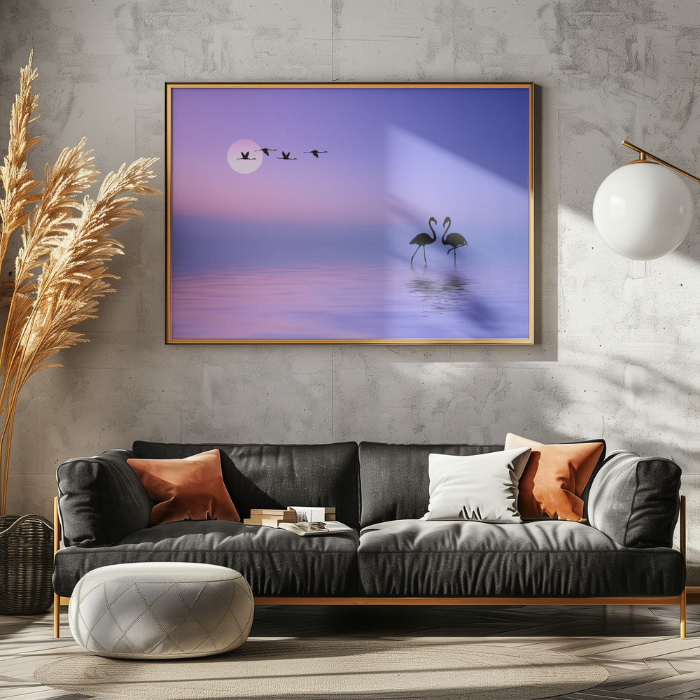 Fliegender Flamingo | Leinwand