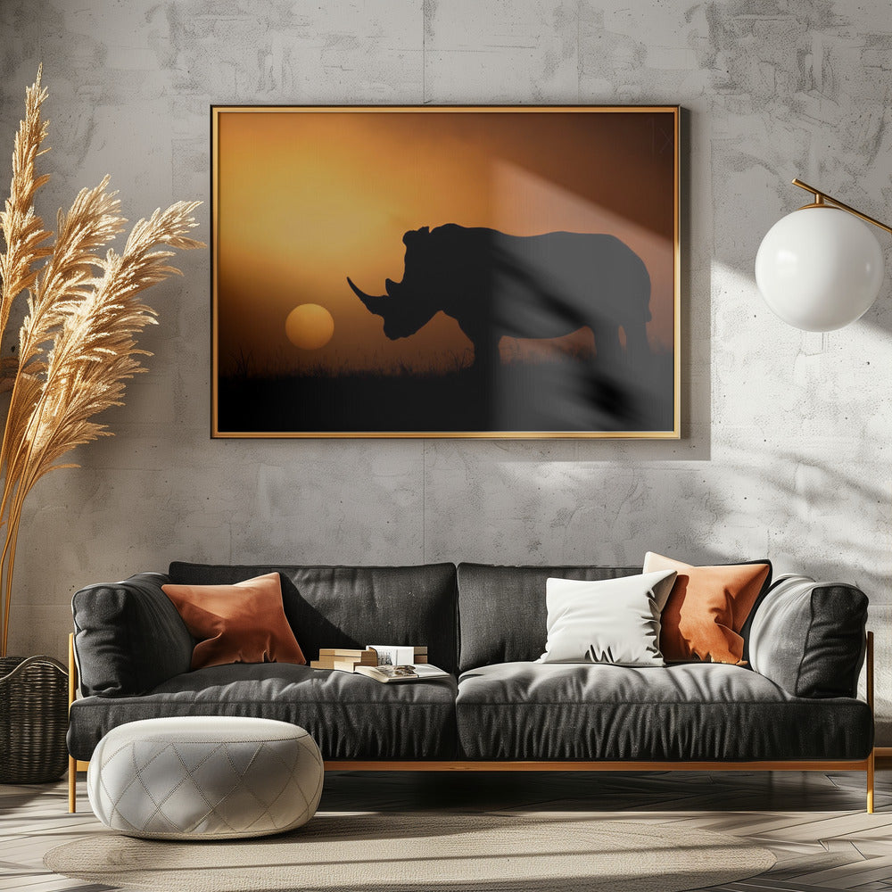 Rhino Sunrise | Canvas