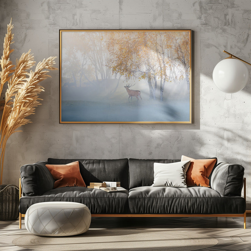 Elk Lost in Mist | Poster