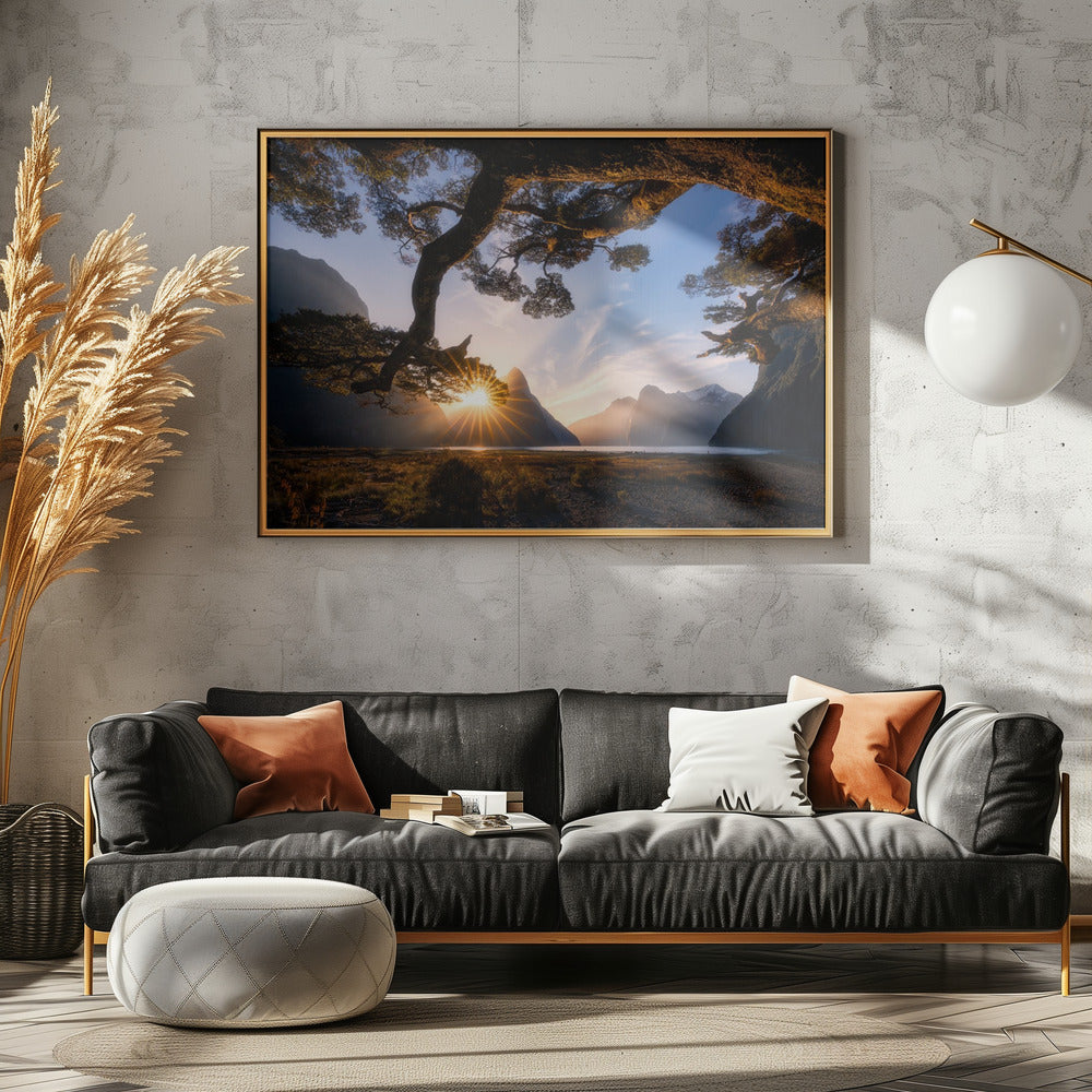 Sonniger Tag im Milford Sound | Leinwand
