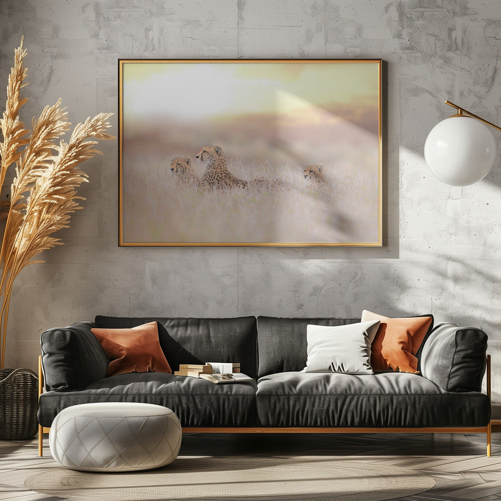Gepardenfamilie | Leinwand