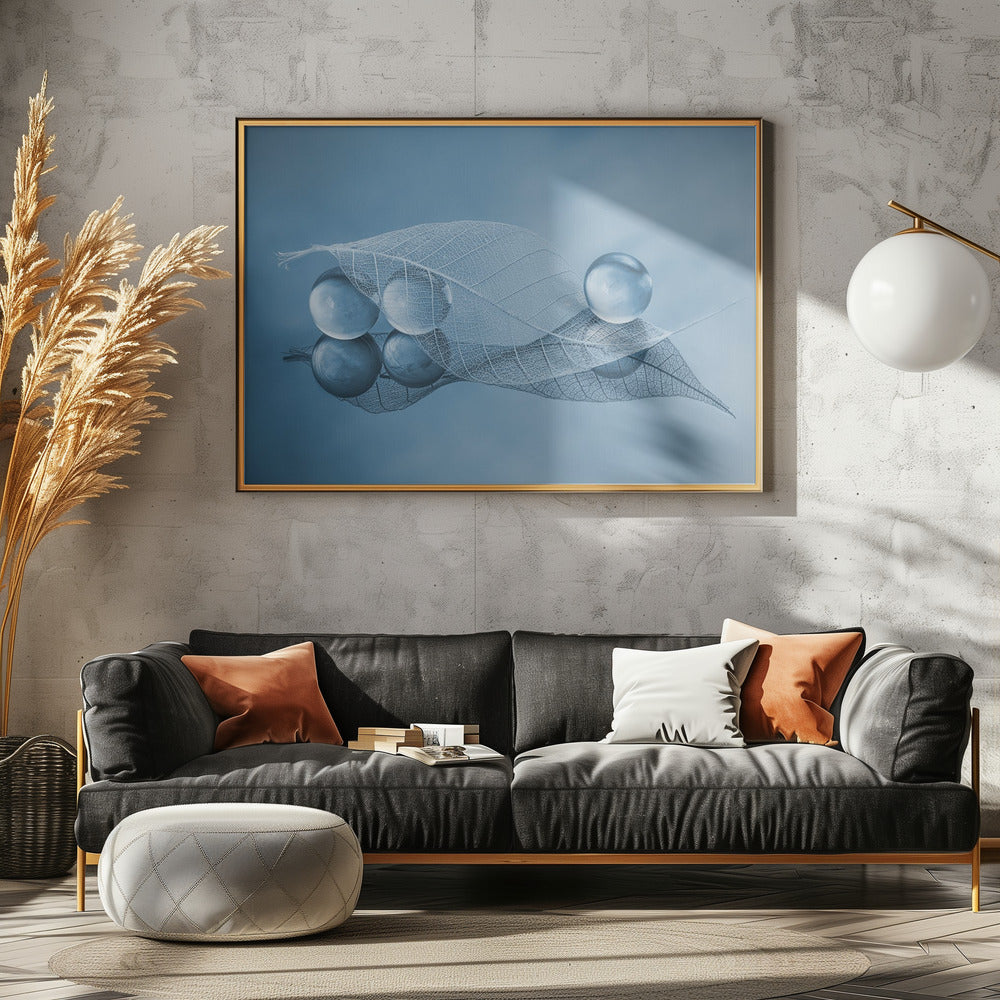 Trockenes Blatt und Blasen | Leinwand