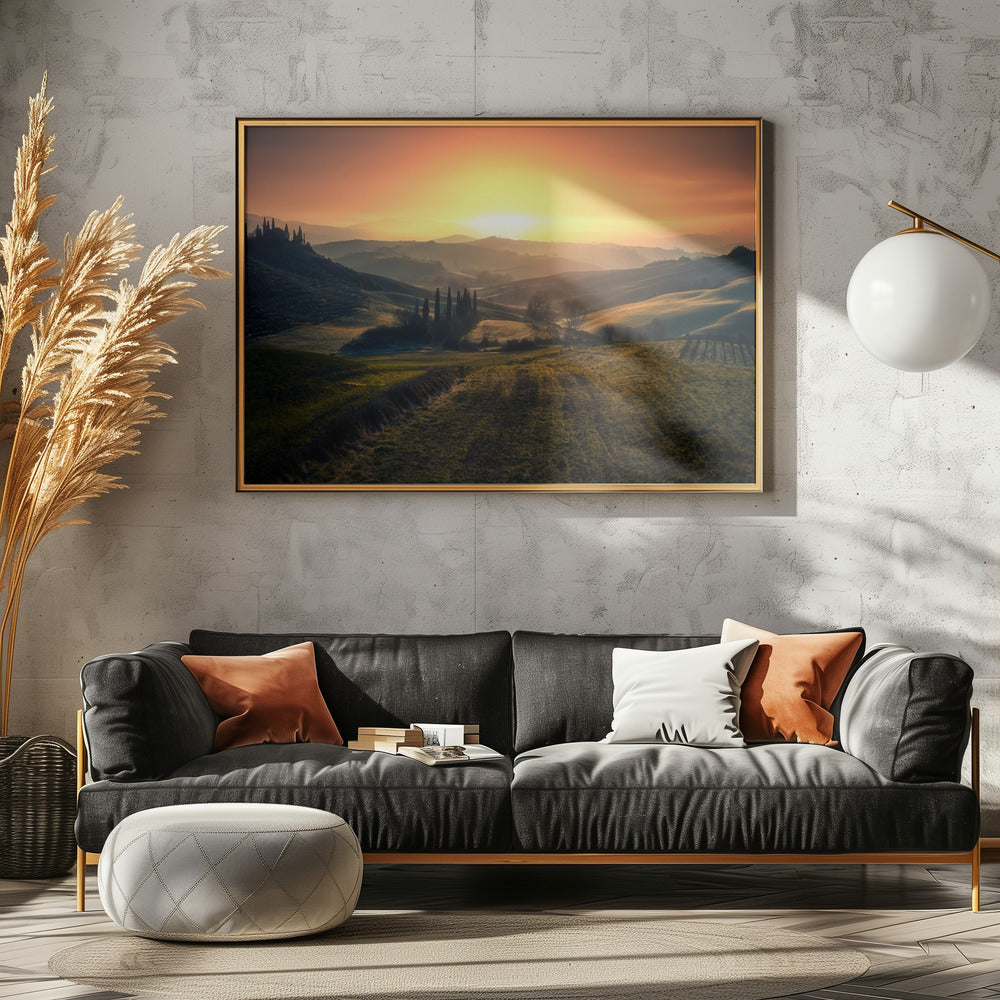 Val d'Orcia am Morgen | Poster
