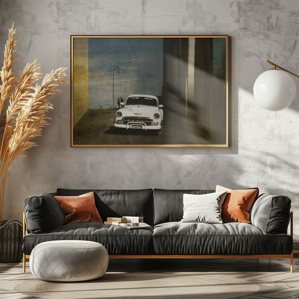 A white car in Havanna | Poster